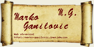 Marko Ganilović vizit kartica